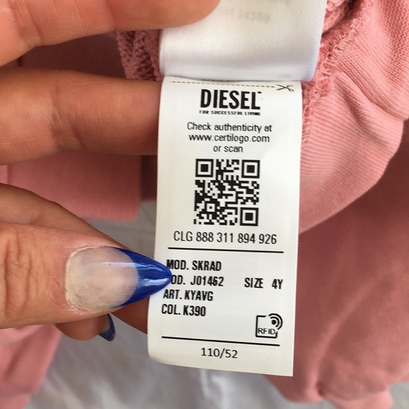 Diesel / 4Y or 4T? / Girl / Sweater / Color- Pink - Picture 8 of 11